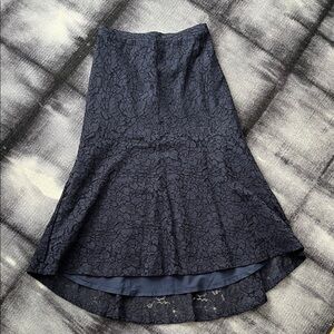 Soft Surroundings Navy High Low Lace Skirt